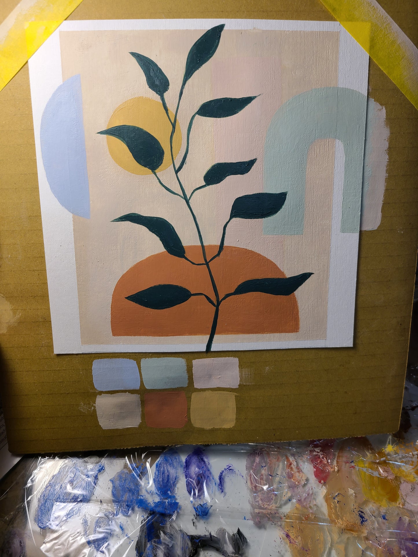 ✶ Aesthetic Plant Painting ✶ Home Decor $20-$28 (8"x8")